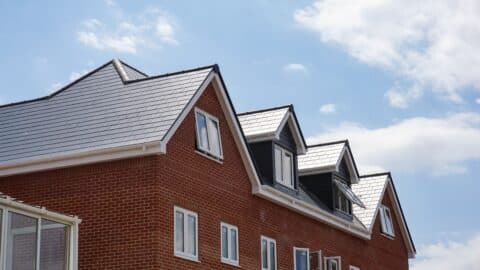 a four part roof is being shown